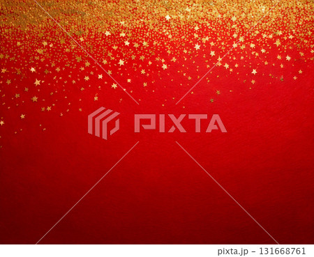 金箔の星が降る幻想的な和紙風のテクスチャ背景素材 131668761