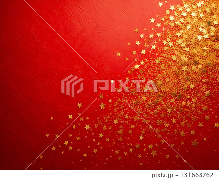 和紙風のテクスチャに金箔の星が流れるモダンな背景素材 和紙風のテクスチャに金箔の星が流れるモダンな背景素材 131668762