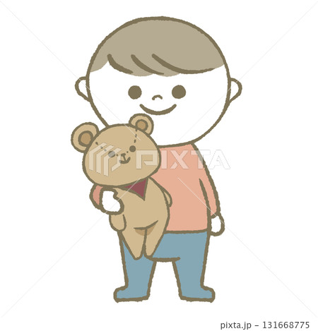 ぬいぐるみを抱く子供 131668775