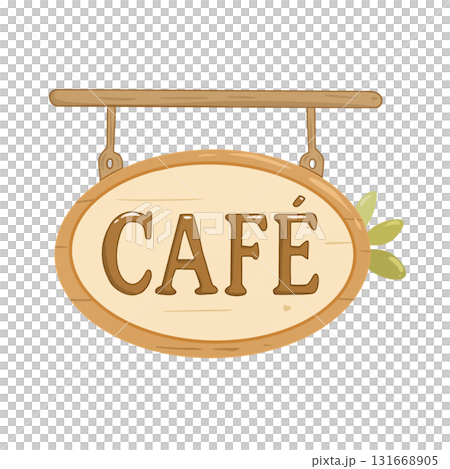 Wooden board with cafe lettering Wooden board with cafe lettering 131668905