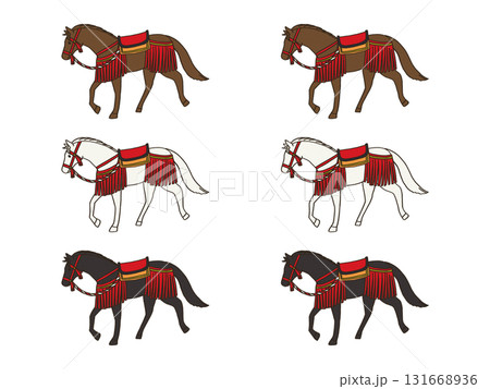 シンプルな飾り馬のイラスト 131668936