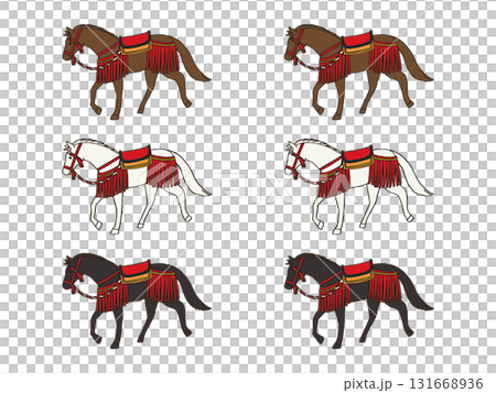 シンプルな飾り馬のイラスト 131668936