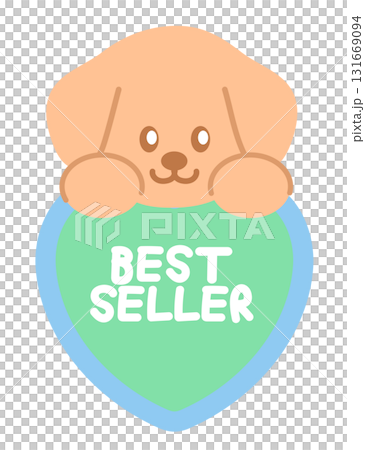 Cute BEST SELLER sale icon with puppy for online shopping, promotion, sticker, banner, special price, discount, web button, campaign badge, brochure, price tag, animal, pet shop, vet, dog cartoon, ads Cute BEST SELLER sale icon with puppy for online shopping, promotion, sticker, banner, special price, discount, web button, campaign badge, brochure, price tag, animal, pet shop, vet, dog cartoon, ads 131669094