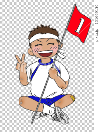 Junior high school boys at sports day Junior high school boys at sports day 131669150