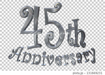 3DCG文字“45週年/45週年紀念馬克·斯帕克” 131669231