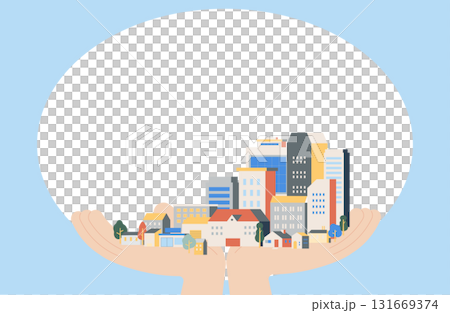 城市景觀框架遍佈你的手掌 131669374