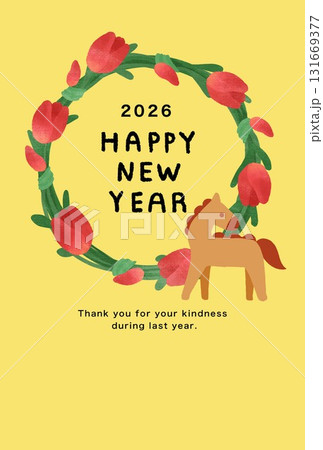 2026年　午年　年賀状テンプレート 131669377