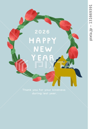 2026年　午年　年賀状テンプレート 131669391
