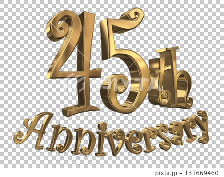 3DCG文字“45週年/45週年紀念馬克·斯帕克” 131669460