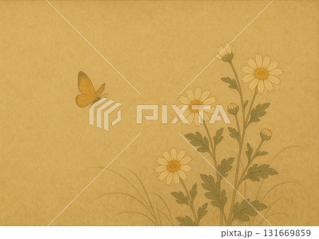 白菊と黄色い蝶 131669859
