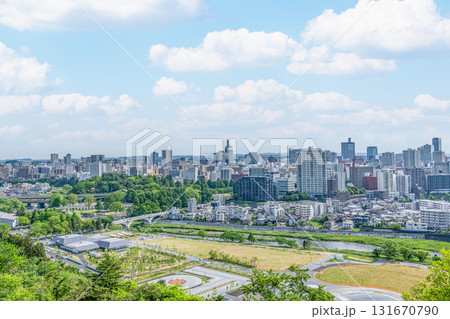宮城県仙台市　青葉山公園から望む仙台市の街並み 131670790