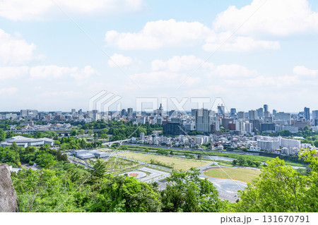 宮城県仙台市　青葉山公園から望む仙台市の街並み 131670791