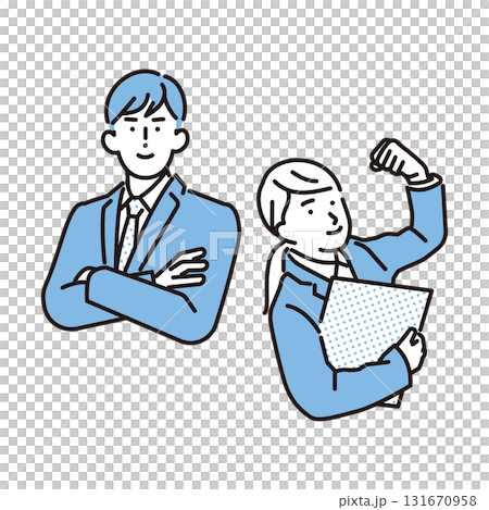 Simple illustration of men and women looking for work 131670958