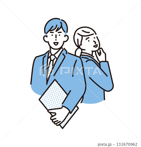 シンプル イラスト 就職活動中の男性と女性 シンプル イラスト 就職活動中の男性と女性 131670962