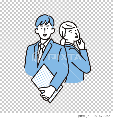 シンプル イラスト 就職活動中の男性と女性 シンプル イラスト 就職活動中の男性と女性 131670962