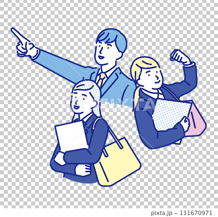 Simple illustration of men and women looking for work 131670971