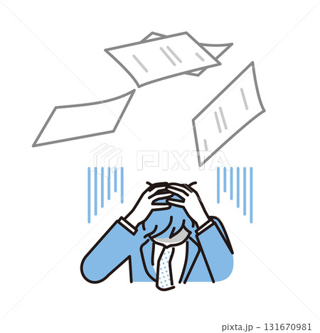 シンプル イラスト 不採用で頭を抱える男性 シンプル イラスト 不採用で頭を抱える男性 131670981