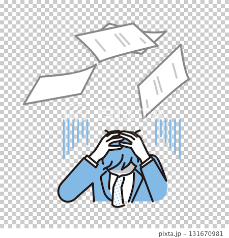 シンプル イラスト 不採用で頭を抱える男性 シンプル イラスト 不採用で頭を抱える男性 131670981
