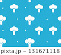 水色と白のポップなブロッコリーパターン 131671118