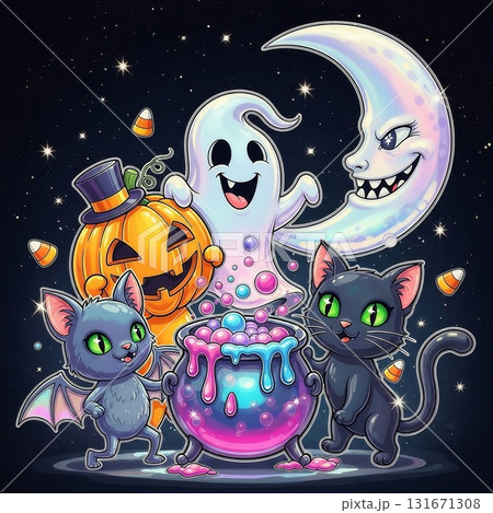 コミカルで可愛いハロウィンのイラスト6 131671308