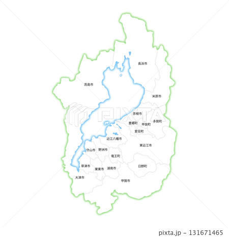 滋賀県と市町村の白地図 滋賀県と市町村の白地図 131671465
