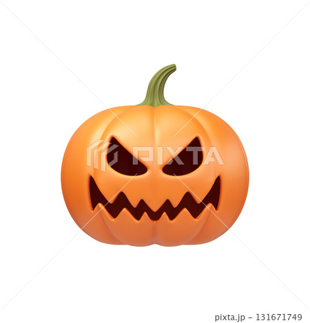 3D Orange Pumpkin with a Scary Face. Scary Jack O Lantern 3D Icon 3D Orange Pumpkin with a Scary Face. Scary Jack O Lantern 3D Icon 131671749