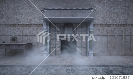 廃墟の荒れた室内 131671927