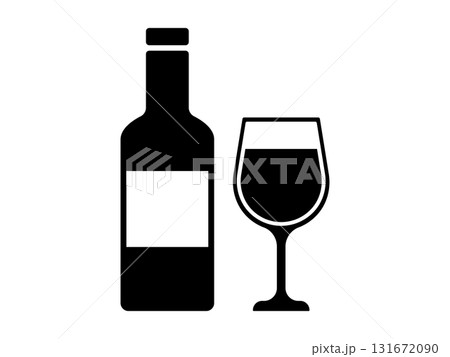 ワインのアイコン　モノトーン 131672090