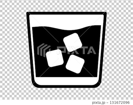 威士忌玻璃圖示單色 威士忌玻璃圖示單色 131672096