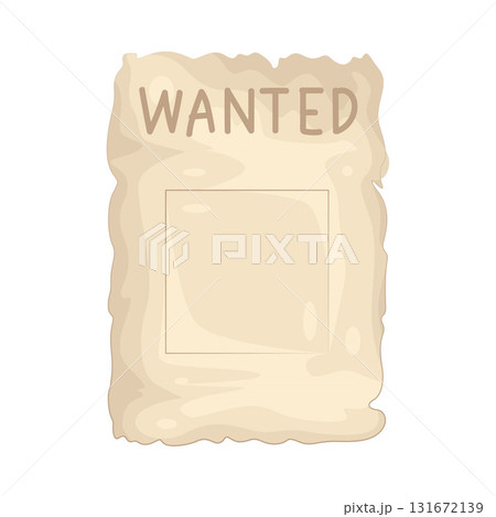 Illustration of western wanted poster  131672139