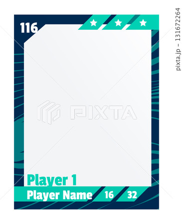 Game sports card template. Trading frame for football, basketball and hockey players. Vector illustration Game sports card template. Trading frame for football, basketball and hockey players. Vector illustration 131672264
