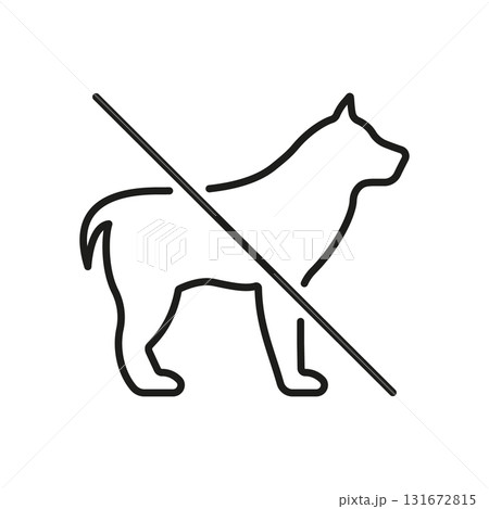 No Dogs Allowed Line Icon. Pet Restriction, No Pets Policy, And Animal Prohibition Outline Symbol. Public Space Regulation. Editable Stroke. Isolated Vector Illustration No Dogs Allowed Line Icon. Pet Restriction, No Pets Policy, And Animal Prohibition Outline Symbol. Public Space Regulation. Editable Stroke. Isolated Vector Illustration 131672815
