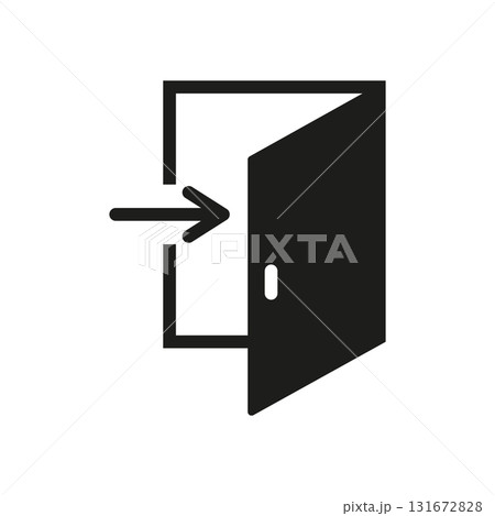Open Door With Arrow Solid Icon. Exit, Logout, And Navigation Direction Silhouette Symbol. Efficient User Interface Element. Isolated Vector Illustration Open Door With Arrow Solid Icon. Exit, Logout, And Navigation Direction Silhouette Symbol. Efficient User Interface Element. Isolated Vector Illustration 131672828