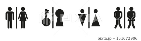 Restroom And Keyhole Solid Icon Set. Gender-Specific Bathroom Signs And Privacy Symbol Collection. Male And Female Silhouettes With Key And Keyhole. Isolated Vector Illustration Restroom And Keyhole Solid Icon Set. Gender-Specific Bathroom Signs And Privacy Symbol Collection. Male And Female Silhouettes With Key And Keyhole. Isolated Vector Illustration 131672906