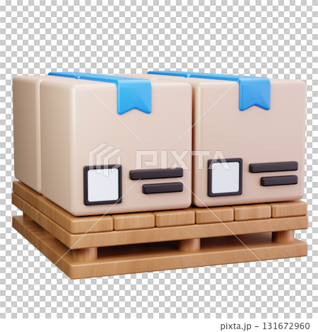 Pallet With Cardboard Boxes 131672960