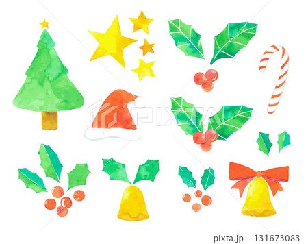 クリスマスモチーフ水彩イラスト 131673083