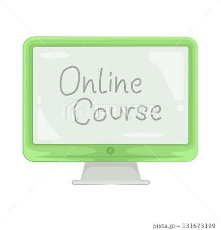 Illustration of online course  131673199