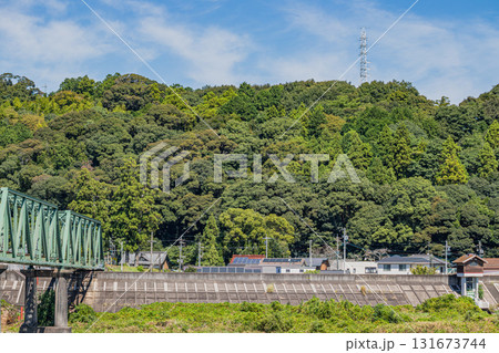 浜松市の鹿島橋と天竜川河川敷の風景(静岡県) 浜松市の鹿島橋と天竜川河川敷の風景(静岡県) 131673744