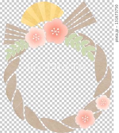 New Year's Shimenawa Plum Frame Light Color New Year's Shimenawa Plum Frame Light Color 131673750