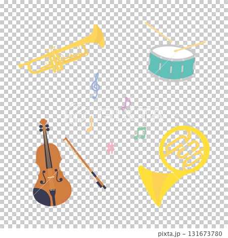 Material - Musical Instruments (4 types) Vector 131673780