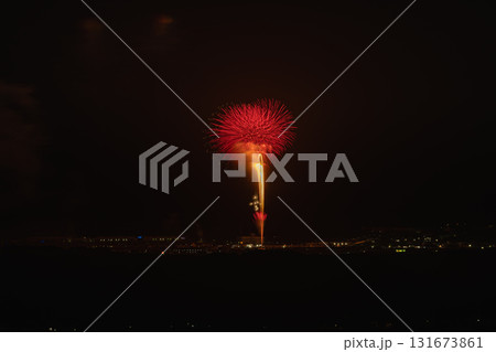 袋井市のふくろい遠州の花火の風景(静岡県) 袋井市のふくろい遠州の花火の風景(静岡県) 131673861