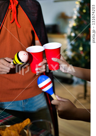 People having fun at Halloween party 131674203