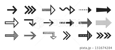 Different arrow signs set isolated on white Different arrow signs set isolated on white 131674284