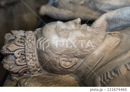 Recumbent statue of king Henri 2 in basilica of saint denis France Recumbent statue of king Henri 2 in basilica of saint denis France 131674460