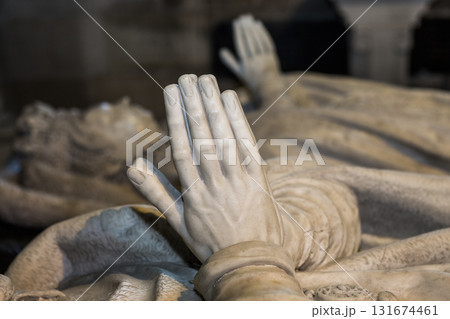 Recumbent statue of king Henri 2 in basilica of saint denis  France 131674461