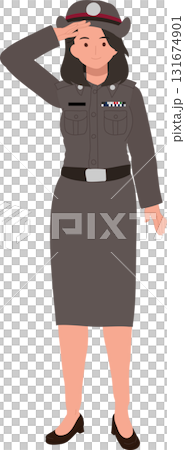 woman police officer salute showing respect discipline and national service in thailand woman police officer salute showing respect discipline and national service in thailand 131674901