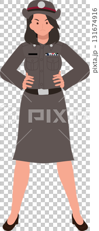 female police officer in thailand uniform standing confidently illustration of asian law enforcement female police officer in thailand uniform standing confidently illustration of asian law enforcement 131674916