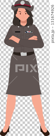 thai woman police officer character wearing uniform representing female strength and justice in public service thai woman police officer character wearing uniform representing female strength and justice in public service 131674926