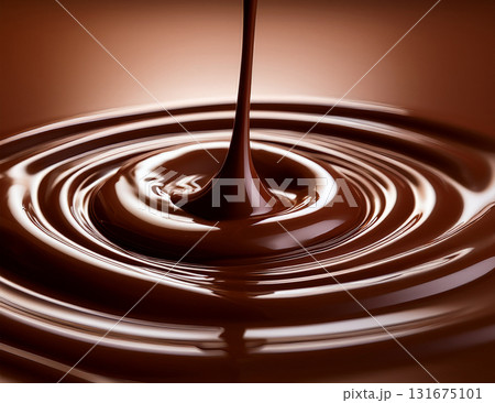 とろけるチョコレートの流れ 背景テクスチャ 131675101