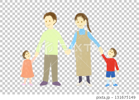 Smiling man, pregnant woman, girl and boy holding hands Smiling man, pregnant woman, girl and boy holding hands 131675149
